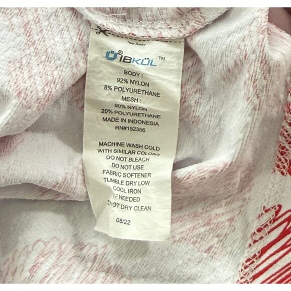 IBKUL Women's Millie Long Sleeve Top 1/4 Zip Mock Neck Hearts UPF 50+ EUC Size L - Picture 7 of 8